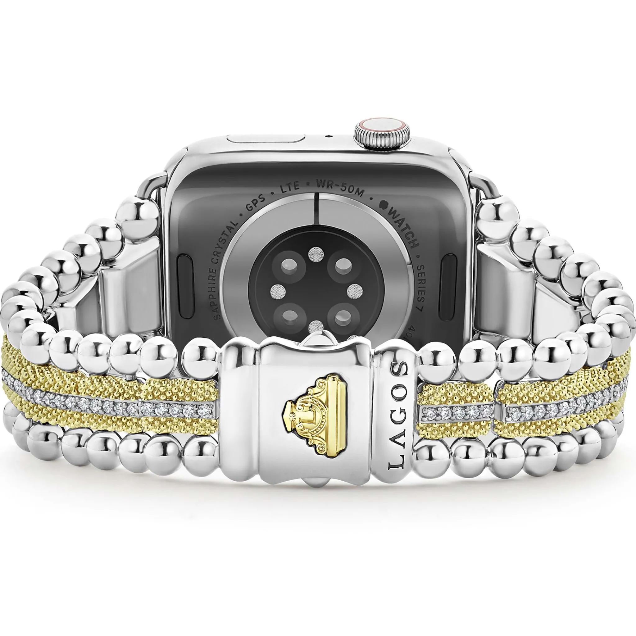 Flash Sale LAGOS 18K Gold And Diamond Caviar Beaded Watch Bracelet-42-49Mm