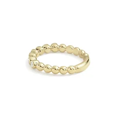 Hot LAGOS 18K Gold And Diamond Stacking Ring