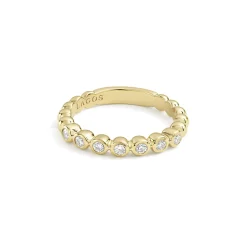 Hot LAGOS 18K Gold And Diamond Stacking Ring