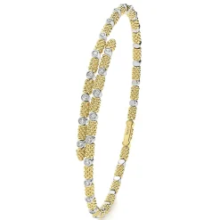 Cheap LAGOS 18K Gold And Diamond Superfine Cuff Bracelet