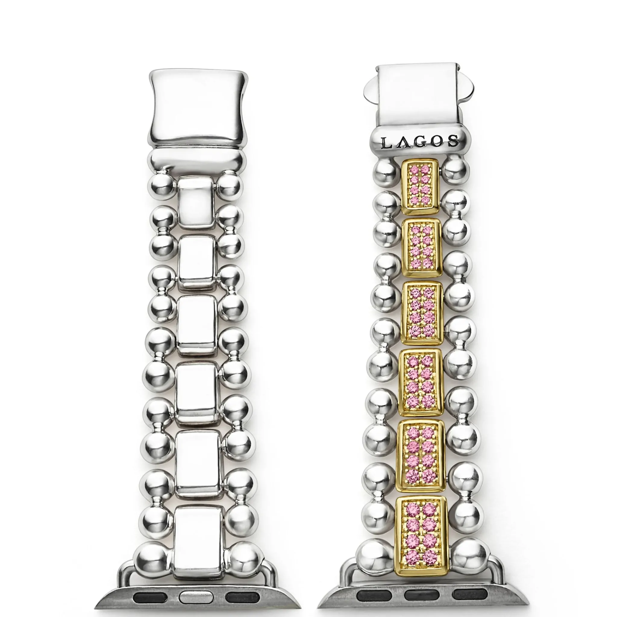 Clearance LAGOS 18K Gold And Sterling Silver Pink Sapphire Watch Bracelet-38-45Mm