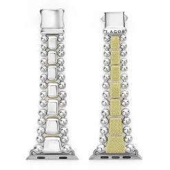 Online LAGOS 18K Gold And Sterling Silver Caviar Beaded Watch Bracelet-42-49Mm