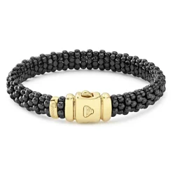 Outlet LAGOS 18K Gold Black Ceramic Beaded Bracelet