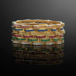 Discount LAGOS 18K Gold Blue Sapphire Link Wave Bracelet