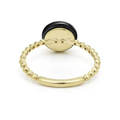 Cheap LAGOS 18K Gold Caviar Black Ceramic Ring