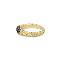 Online LAGOS 18K Gold Caviar Black Diamond Stacking Ring