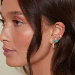 Shop LAGOS 18K Gold Caviar Diamond Hoop Earrings