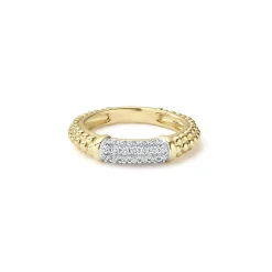 Best LAGOS 18K Gold Caviar Diamond Stacking Ring