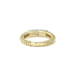 Best LAGOS 18K Gold Caviar Diamond Stacking Ring