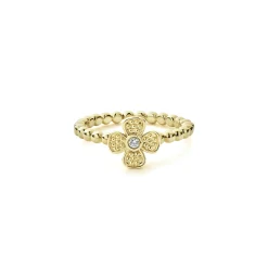 Cheap LAGOS 18K Gold Caviar Flower Diamond Ring