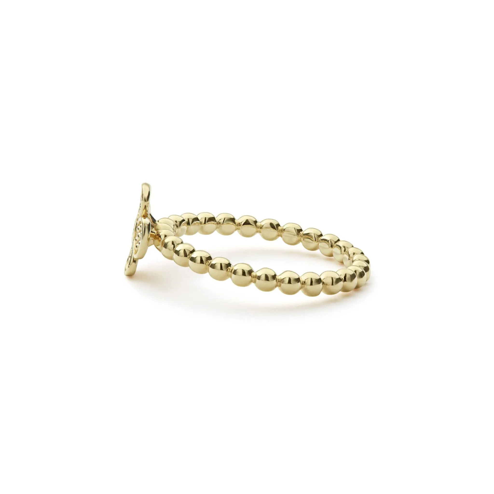 Cheap LAGOS 18K Gold Caviar Flower Diamond Ring
