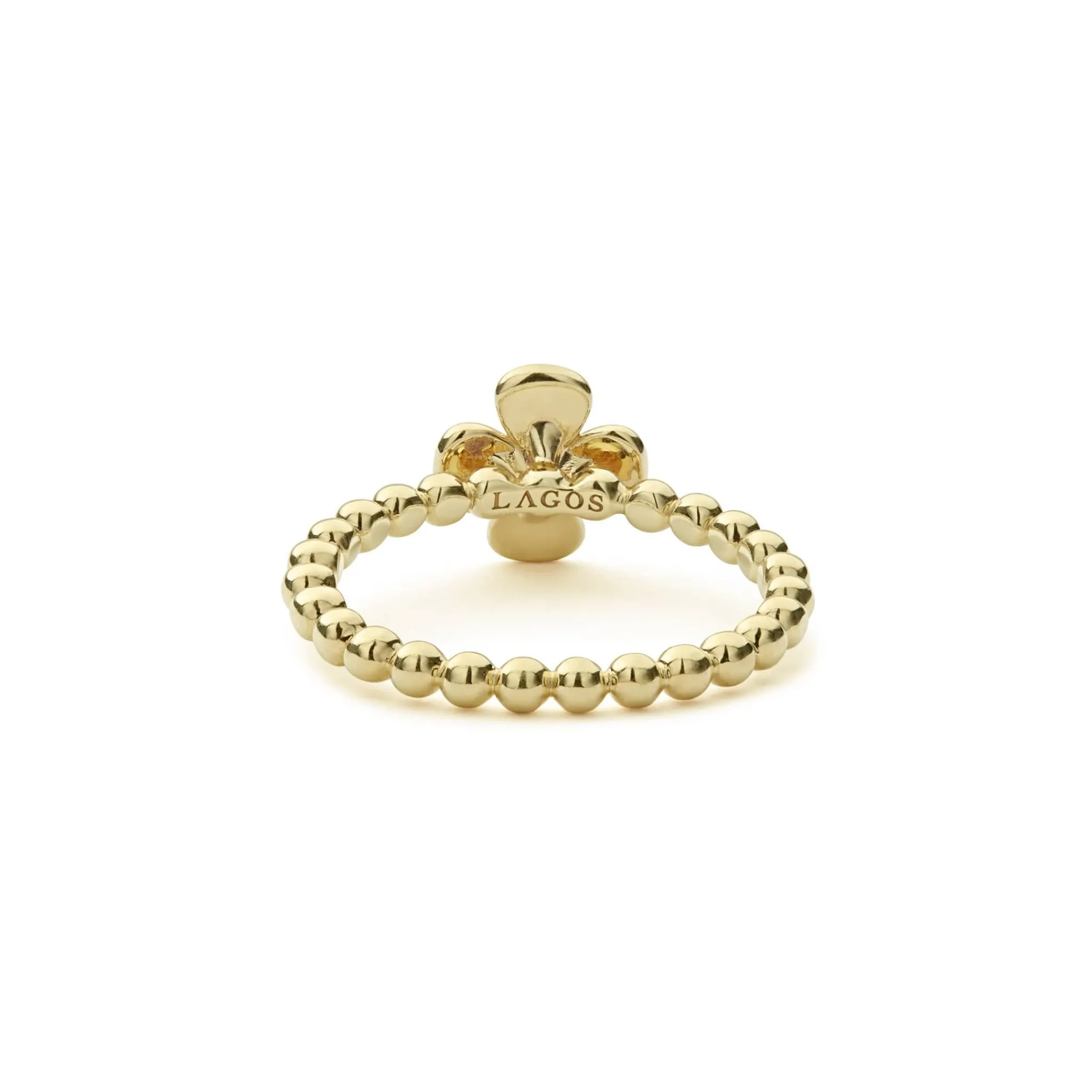Cheap LAGOS 18K Gold Caviar Flower Diamond Ring