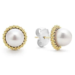 Fashion LAGOS 18K Gold Caviar Pearl Stud Earrings