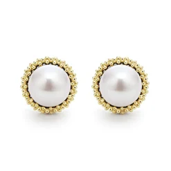 Fashion LAGOS 18K Gold Caviar Pearl Stud Earrings