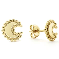 Shop LAGOS 18K Gold Crescent Stud Earrings