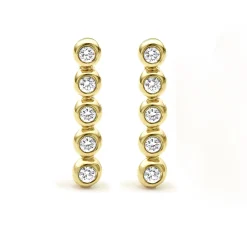Fashion LAGOS 18K Gold Diamond Bar Stud Earrings