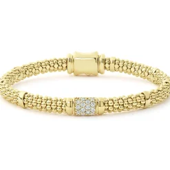 Hot LAGOS 18K Gold Diamond Bracelet | 6Mm