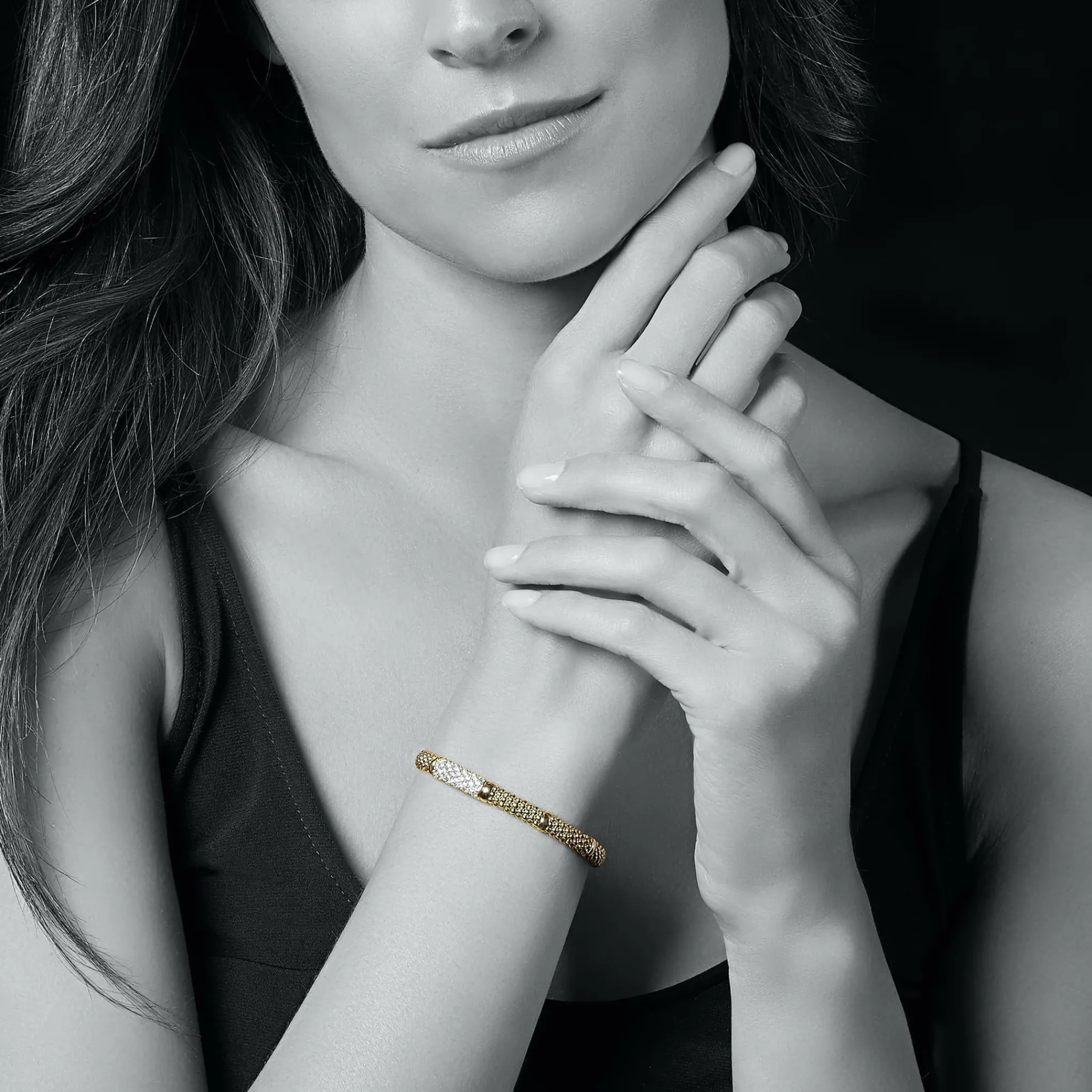 Hot LAGOS 18K Gold Diamond Bracelet | 6Mm