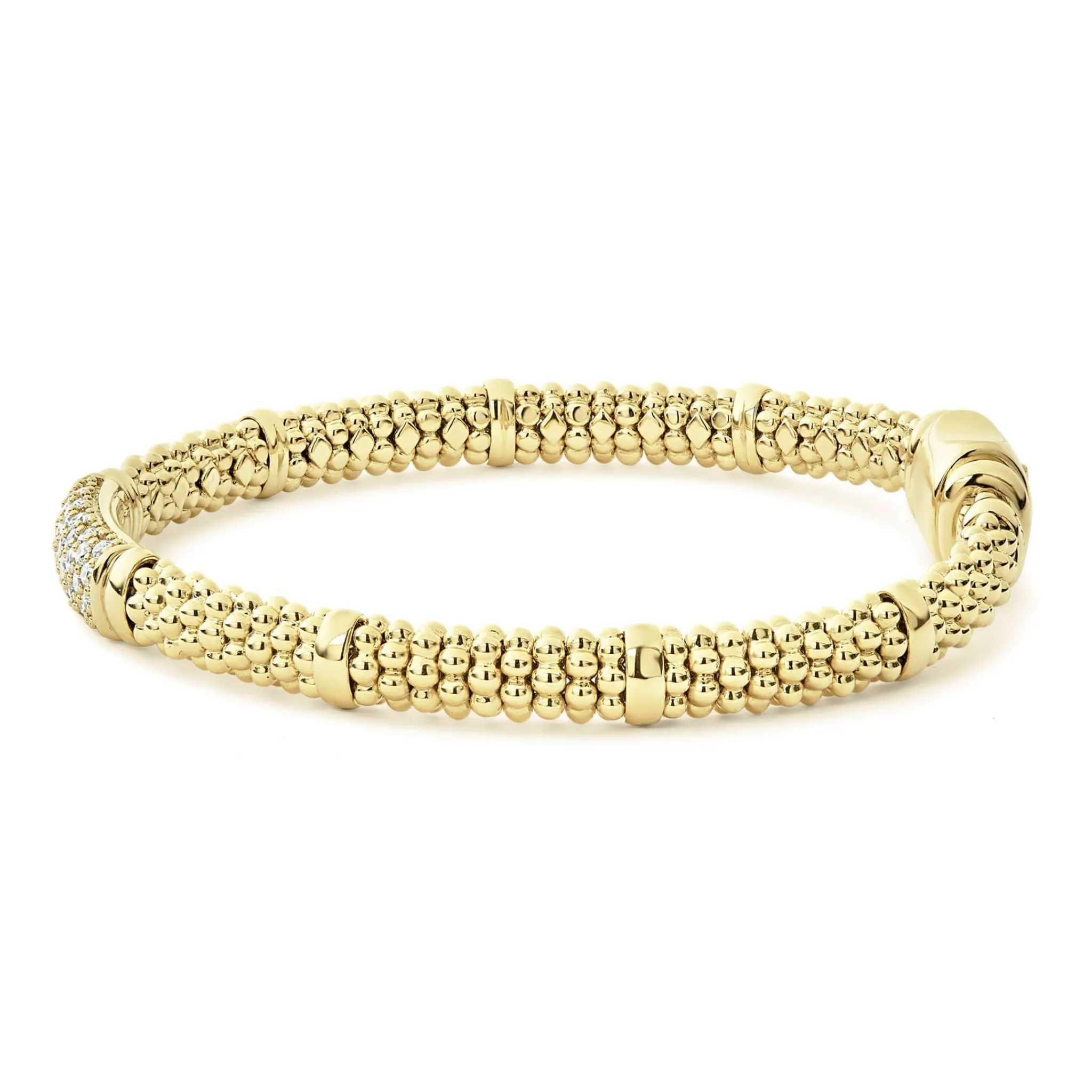 Hot LAGOS 18K Gold Diamond Bracelet | 6Mm