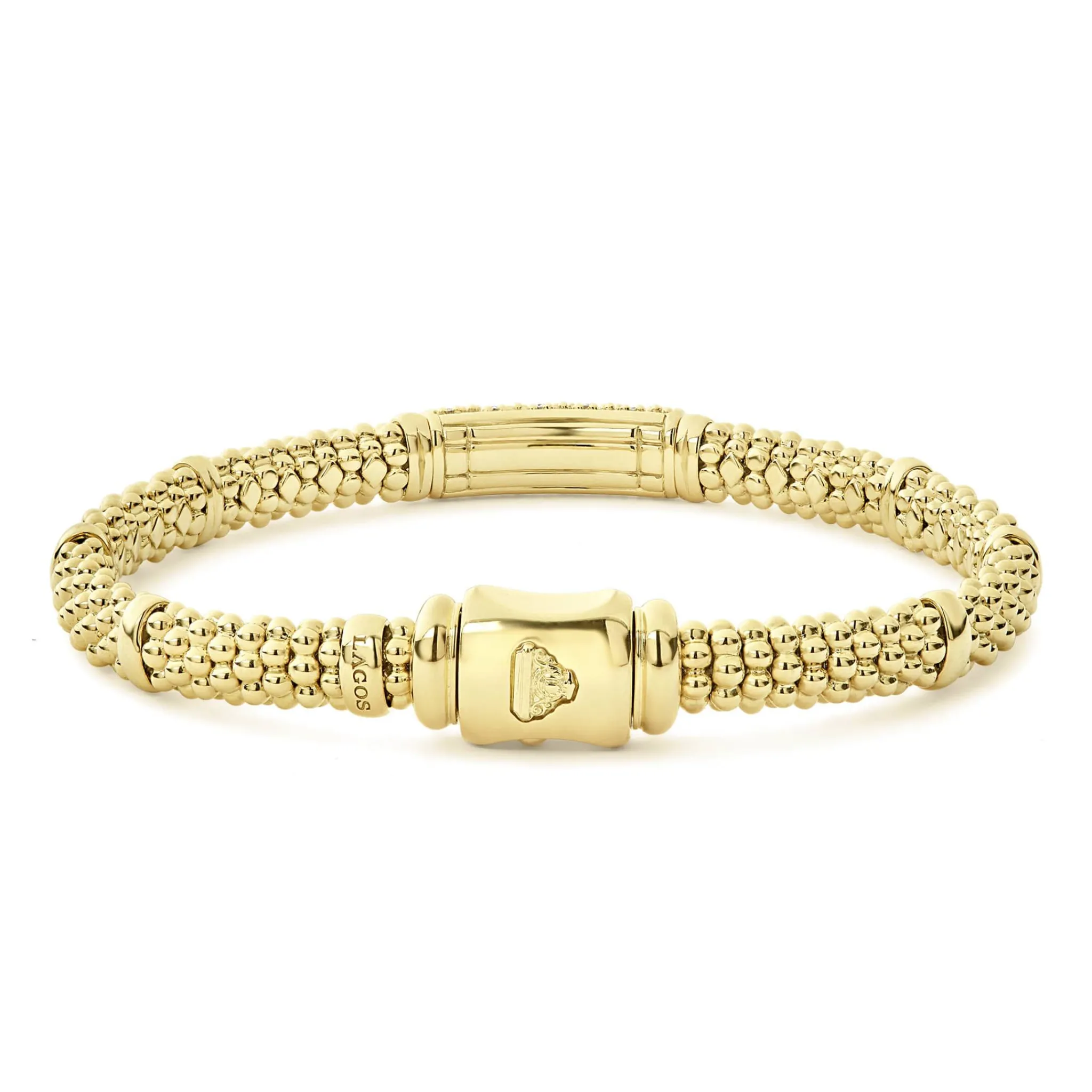 Hot LAGOS 18K Gold Diamond Bracelet | 6Mm