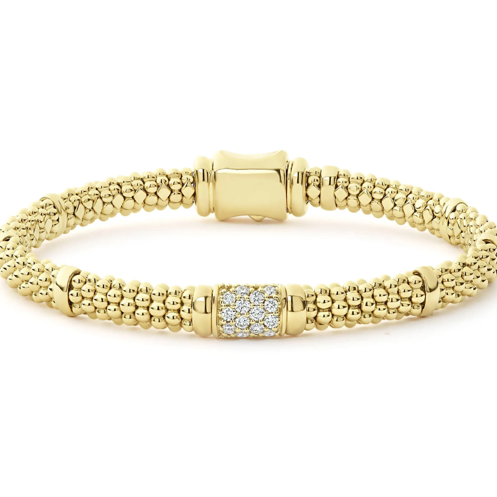 Hot LAGOS 18K Gold Diamond Bracelet | 6Mm