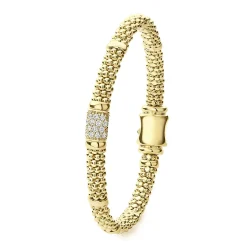Hot LAGOS 18K Gold Diamond Bracelet | 6Mm
