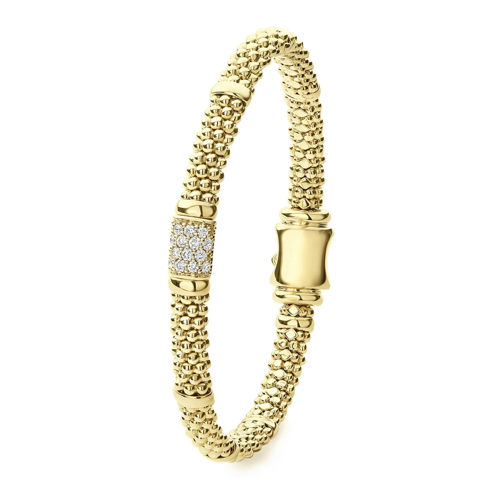 Hot LAGOS 18K Gold Diamond Bracelet | 6Mm