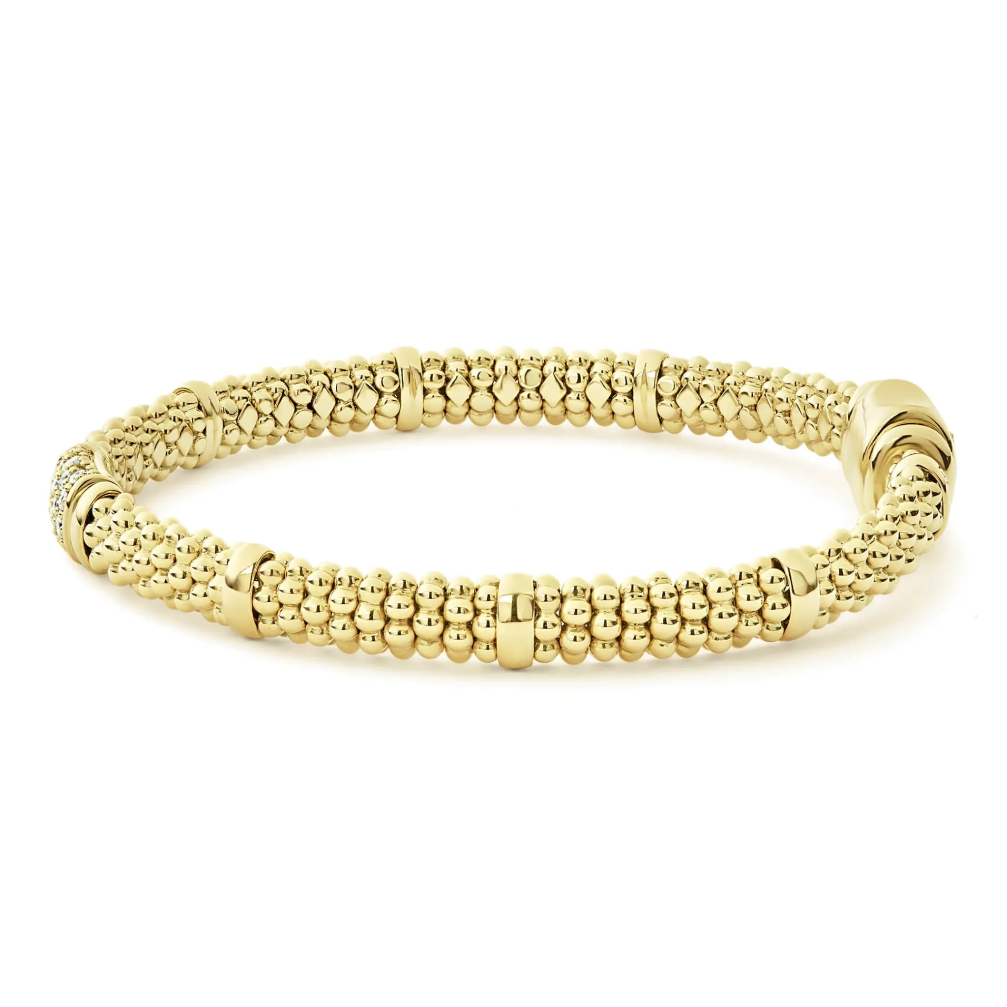 Hot LAGOS 18K Gold Diamond Bracelet | 6Mm