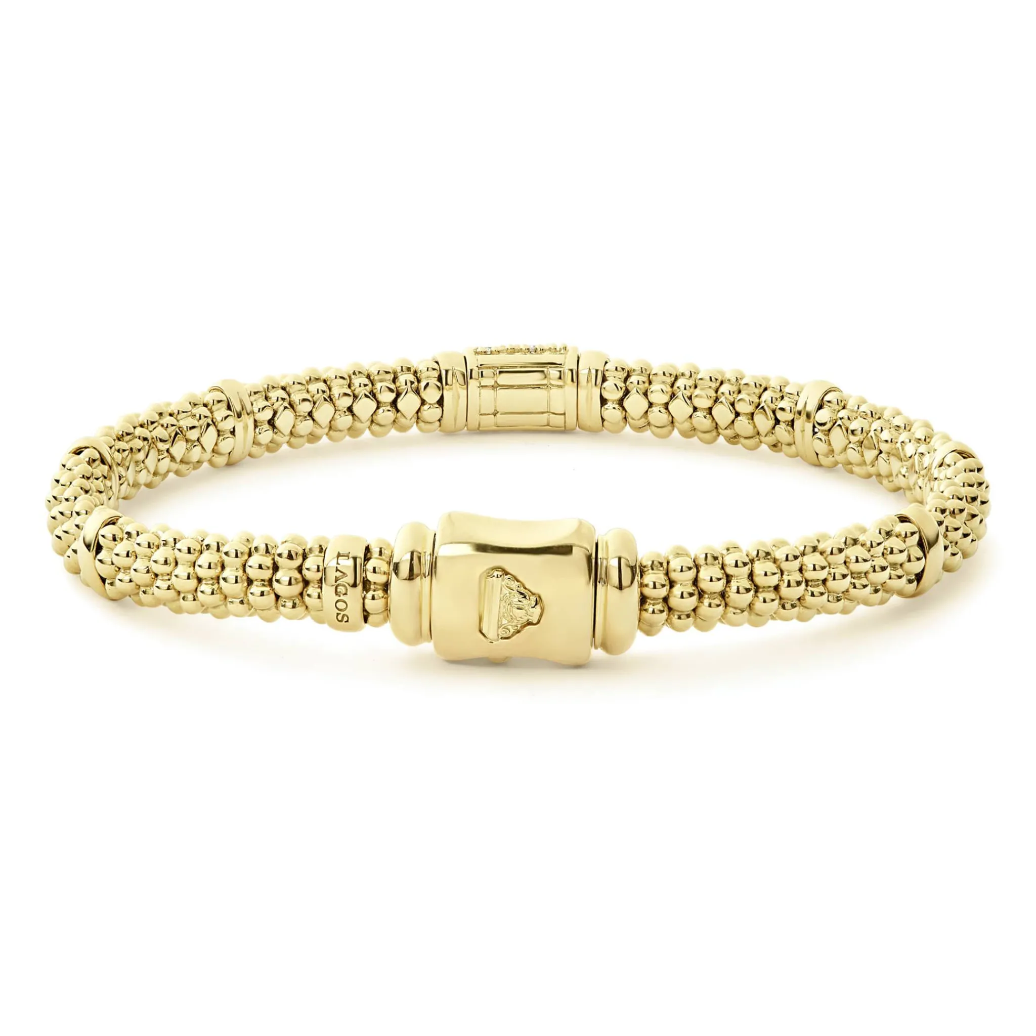 Hot LAGOS 18K Gold Diamond Bracelet | 6Mm