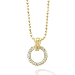 Discount LAGOS 18K Gold Diamond Circle Pendant Necklace