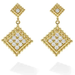 Hot LAGOS 18K Gold Diamond Drop Earrings