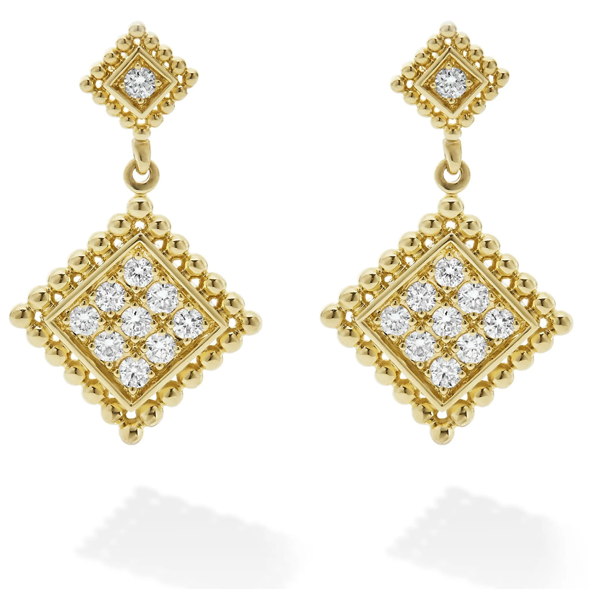 Hot LAGOS 18K Gold Diamond Drop Earrings