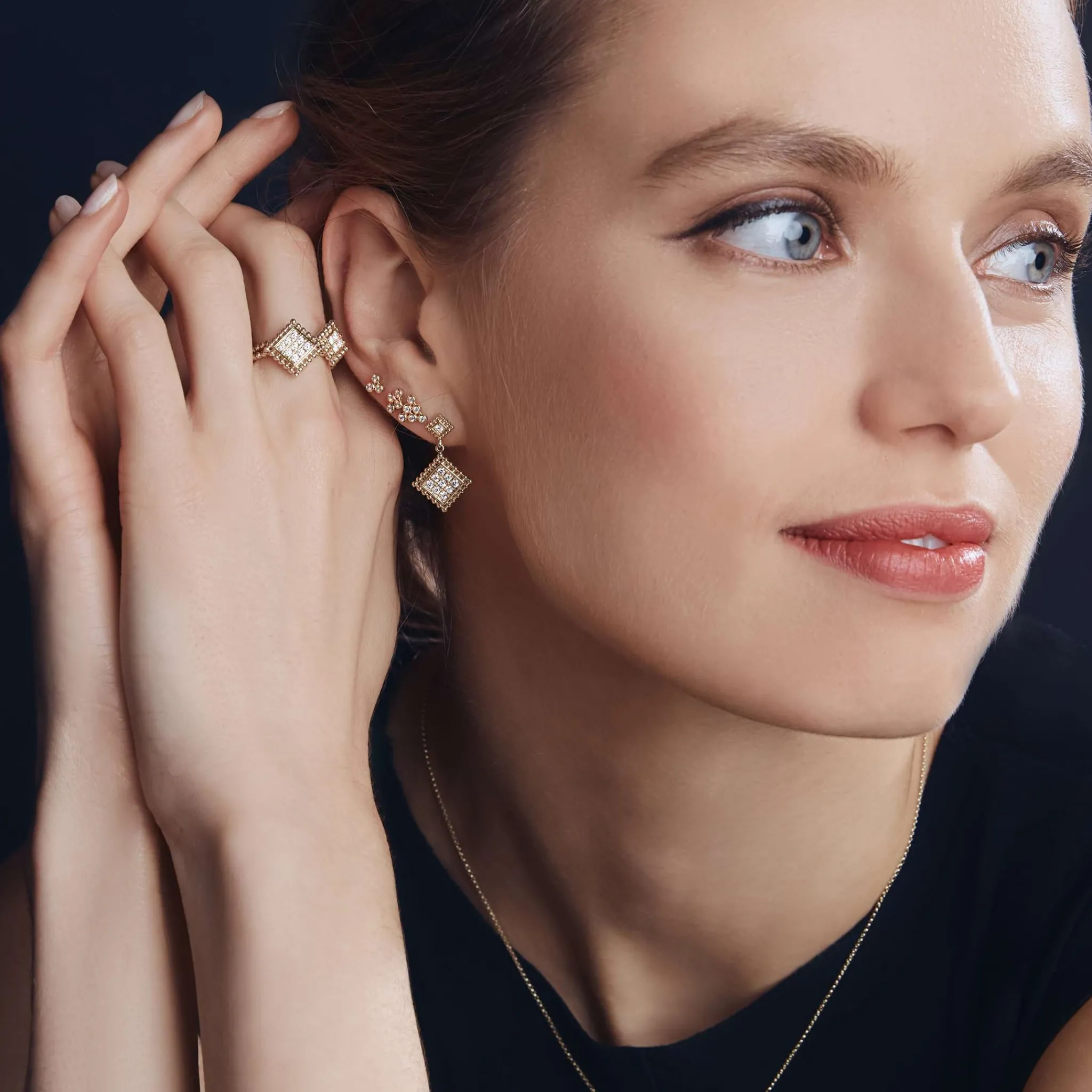 Hot LAGOS 18K Gold Diamond Drop Earrings