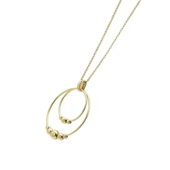 Cheap LAGOS 18K Gold Double Circle Bead Pendant Necklace