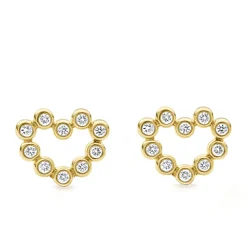 Flash Sale LAGOS 18K Gold Heart Diamond Stud Earrings