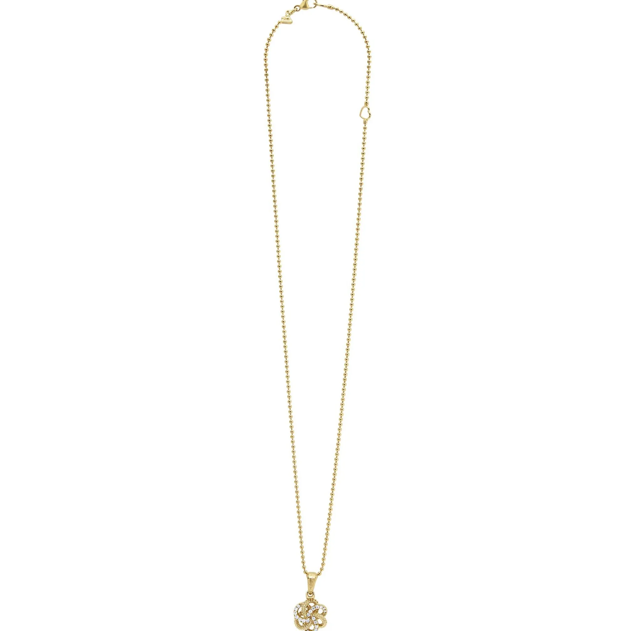 Hot LAGOS 18K Gold Love Knot Diamond Pendant Necklace