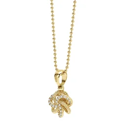 Hot LAGOS 18K Gold Love Knot Diamond Pendant Necklace