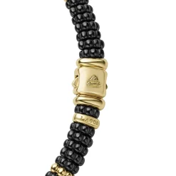 New LAGOS 18K Gold Single Station Ceramic Beaded Necklace | 9Mm