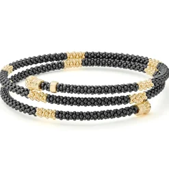 New LAGOS 18K Gold Small Station Ceramic Wrap Bracelet