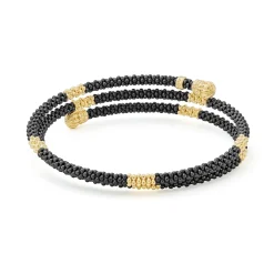 New LAGOS 18K Gold Small Station Ceramic Wrap Bracelet