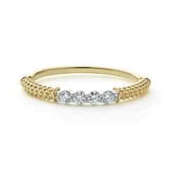 Sale LAGOS 18K Gold Superfine Diamond Stacking Ring