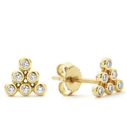 Best Sale LAGOS 18K Gold Triangle Diamond Stud Earrings