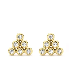 Best Sale LAGOS 18K Gold Triangle Diamond Stud Earrings