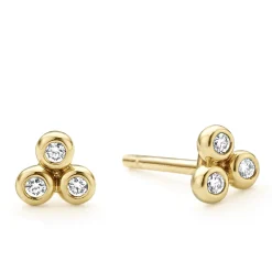 Fashion LAGOS 18K Gold Triangle Diamond Stud Earrings