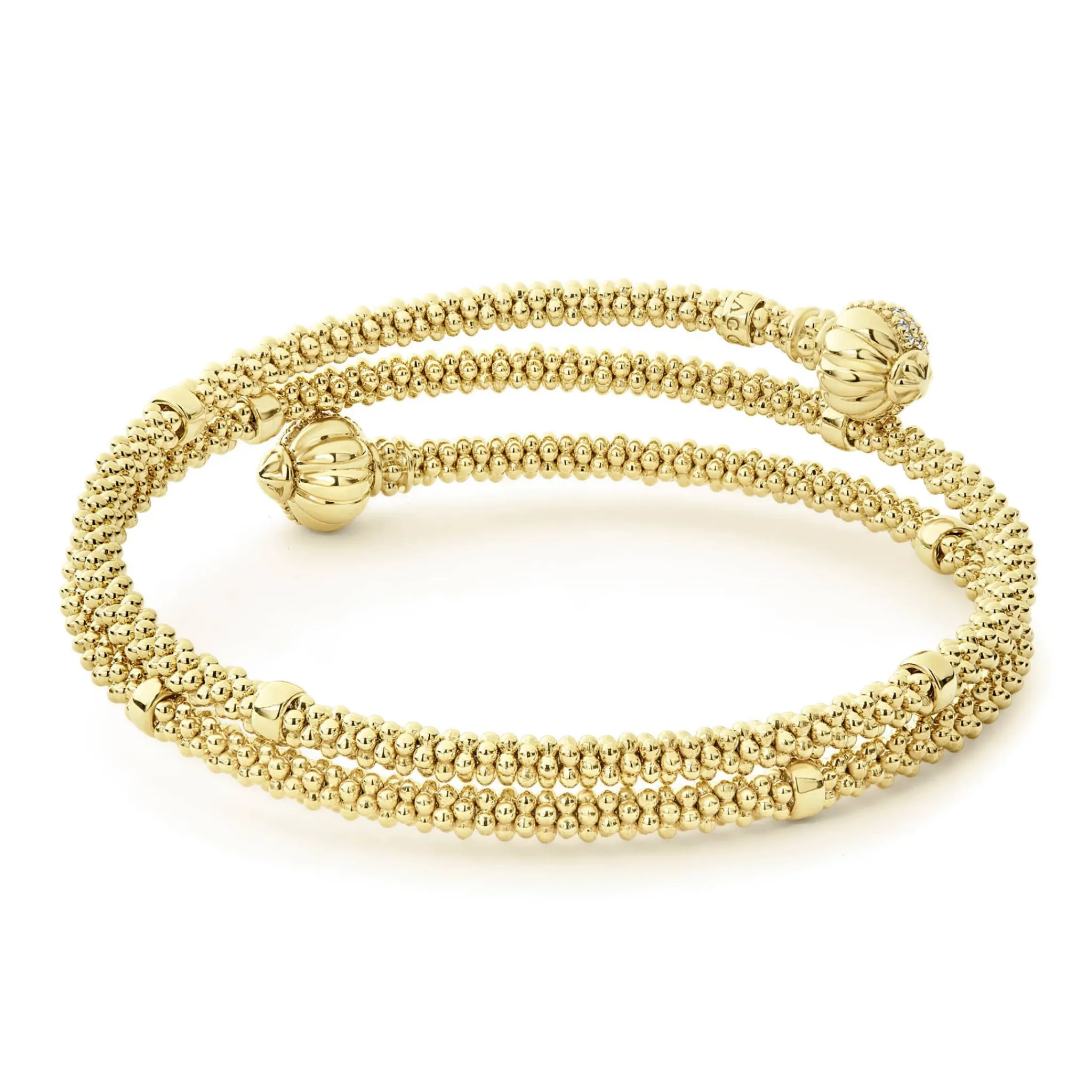 Shop LAGOS 18K Gold Wrap Diamond Bracelet