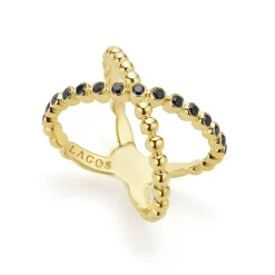 Clearance LAGOS 18K Gold X Black Diamond Ring