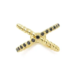 Clearance LAGOS 18K Gold X Black Diamond Ring