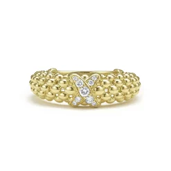 Cheap LAGOS 18K Gold X Caviar Diamond Ring