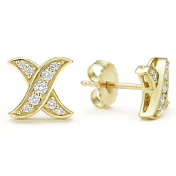 Store LAGOS 18K Gold X Diamond Stud Earrings
