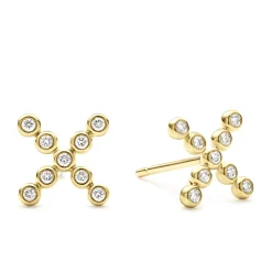 Best Sale LAGOS 18K Gold X Diamond Stud Earrings